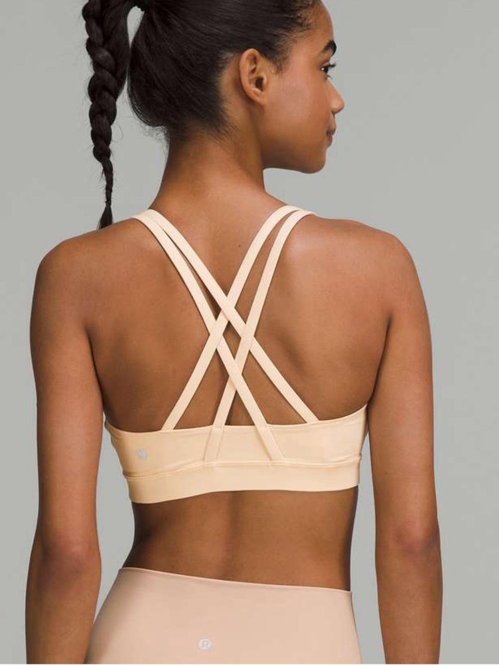 Lululemon Energy Bra *Medium Support, B–D Cups Pale Linen Size 6